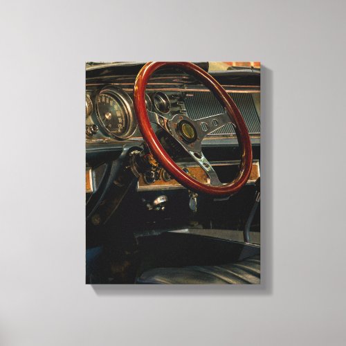 Old Muscle Classic Car Details Driver Drive Canvas Print