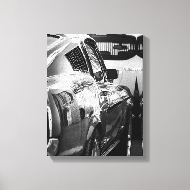 Old Muscle Classic Car Details Driver Drive Canvas Print (Front)