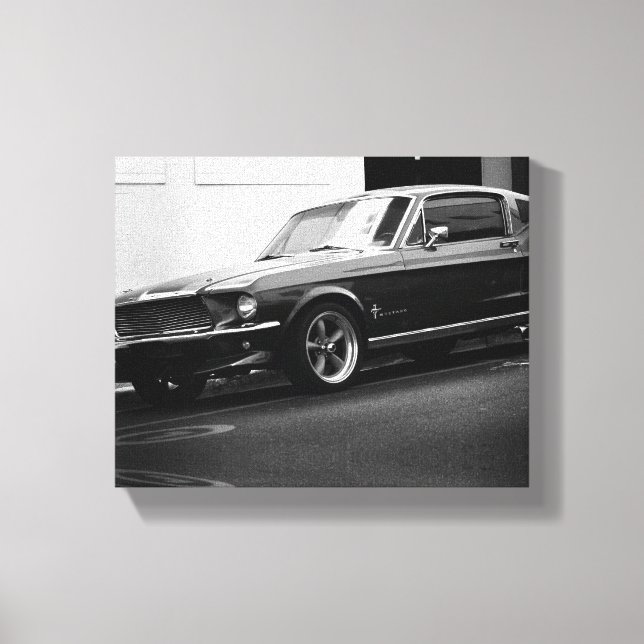 Old Muscle Classic Car Details Driver Drive Canvas Print (Front)