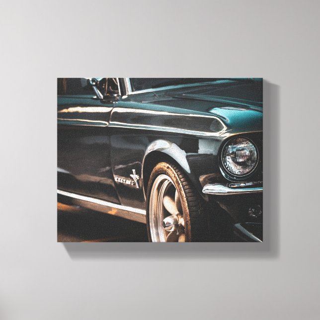 Old Muscle Classic Car Driver Drive Canvas Print (Front)