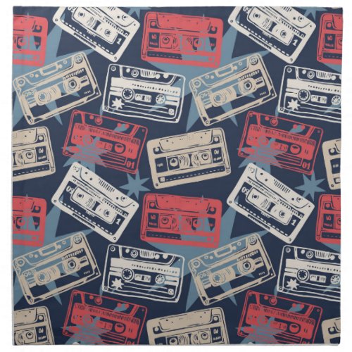 Old Music Cassettes Vintage Seamless Cloth Napkin