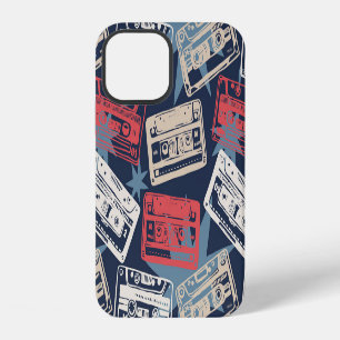 Old Music Cassettes Vintage Seamless iPhone 12 Case
