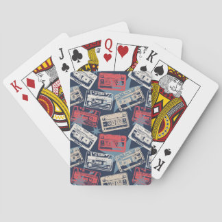 Old Music Cassettes Vintage Seamless Poker Cards