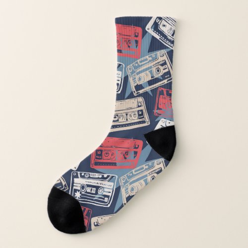 Old Music Cassettes Vintage Seamless Socks