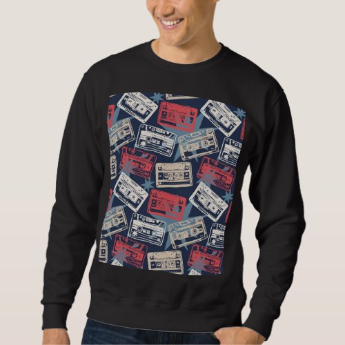 Old Music Cassettes Vintage Seamless Sweatshirt