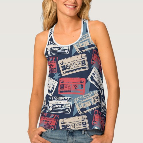 Old Music Cassettes Vintage Seamless Tank Top