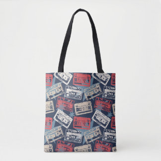 Old Music Cassettes Vintage Seamless Tote Bag