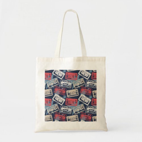 Old Music Cassettes Vintage Seamless Tote Bag