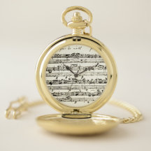 Old music manuscript pocket watch
