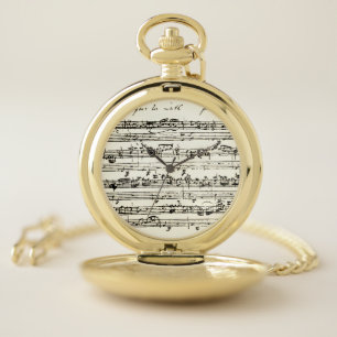Old music manuscript pocket watch