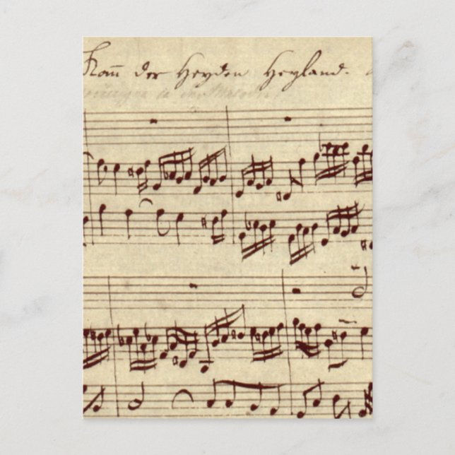 Old Music Notes - Bach Music Sheet (Front)