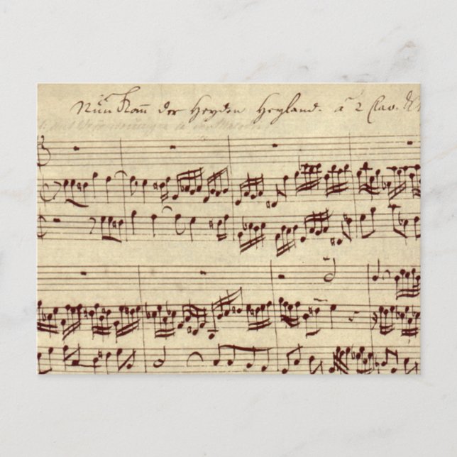 Old Music Notes - Bach Music Sheet (Front)