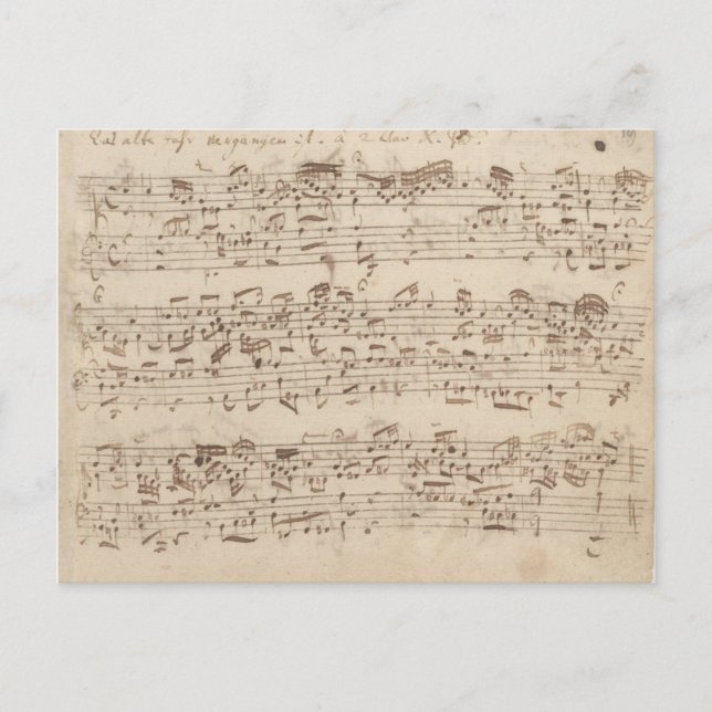 Old Music Notes - Bach Music Sheet (Front)