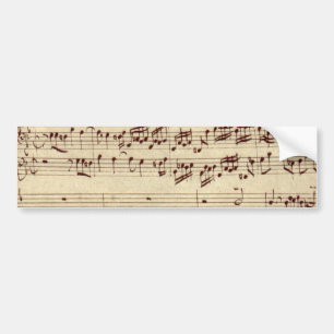 Old Music Notes - Bach Music Sheet Bumper Sticker