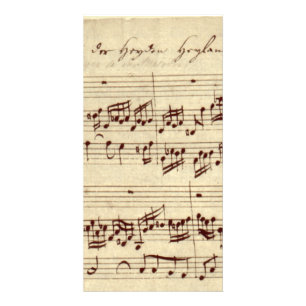 Old Music Notes - Bach Music Sheet Card