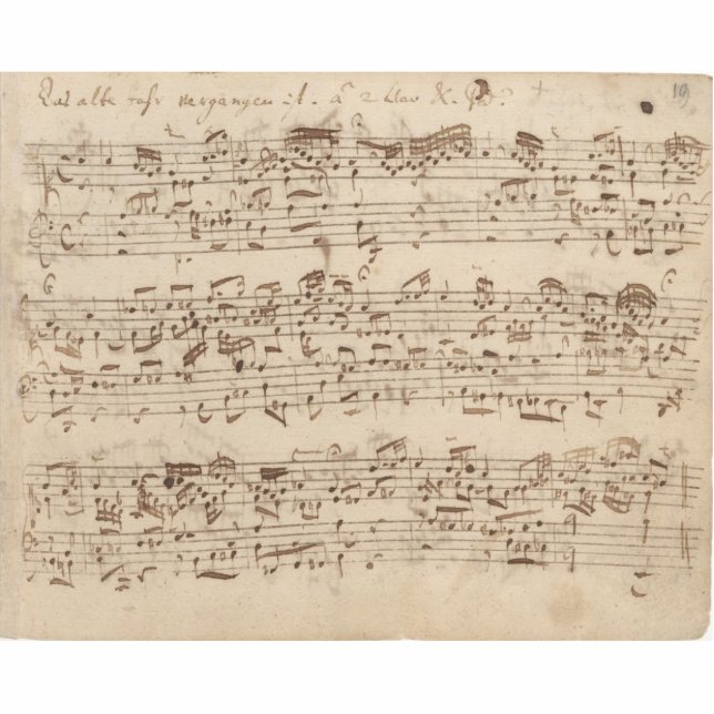 Old Music Notes - Bach Music Sheet Cutout (Front)