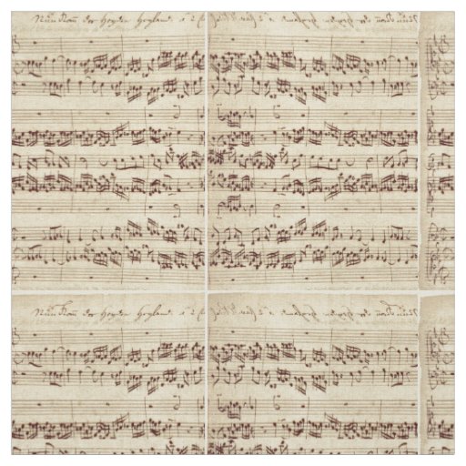 Old Music Notes - Bach Music Sheet Fabric