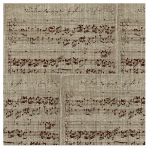 Old Music Notes - Bach Music Sheet Fabric