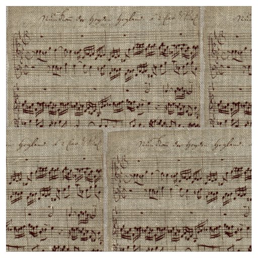 Old Music Notes - Bach Music Sheet Fabric