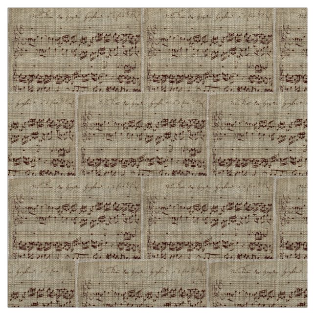 Old Music Notes - Bach Music Sheet Fabric (Swatch)