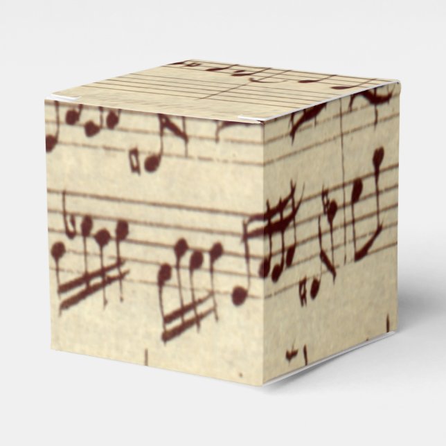 Old Music Notes - Bach Music Sheet Favor Boxes (Front Side)