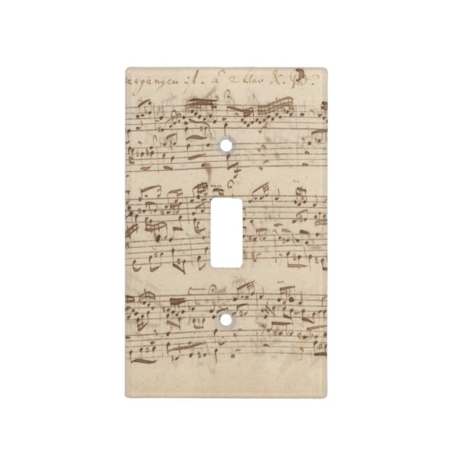 Old Music Notes - Bach Music Sheet Light Switch Cover (Front)