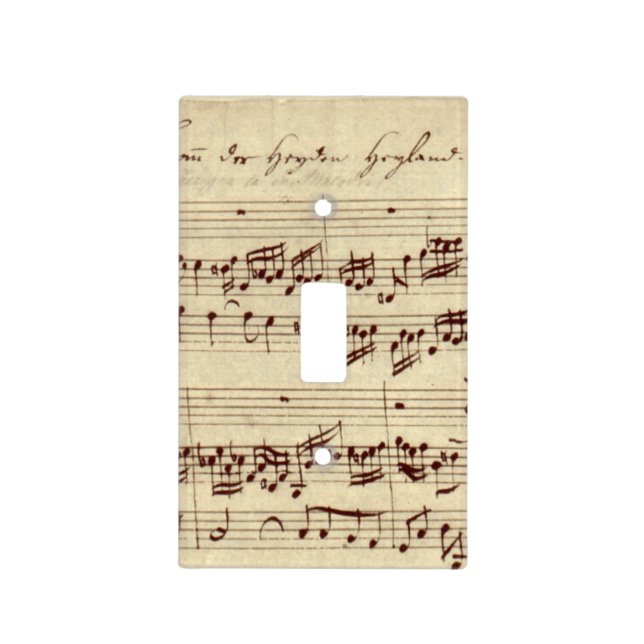 Old Music Notes - Bach Music Sheet Light Switch Cover (Front)
