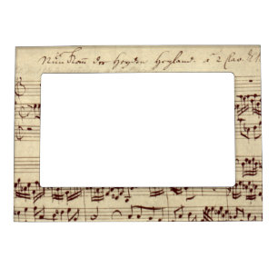 Old Music Notes - Bach Music Sheet Magnetic Photo Frame