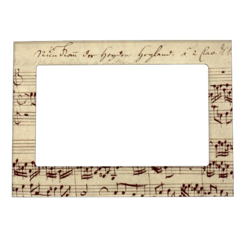 Old Music Notes _ Bach Music Sheet Magnetic Photo Frame