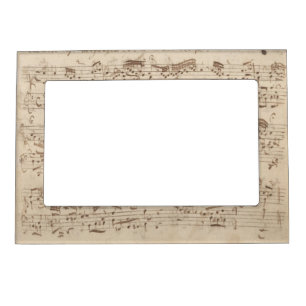 Old Music Notes - Bach Music Sheet Magnetic Picture Frame