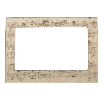 Old Music Notes - Bach Music Sheet Magnetic Picture Frame by Argos_Photography at Zazzle