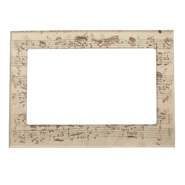 Old Music Notes - Bach Music Sheet Magnetic Picture Frame (Front)