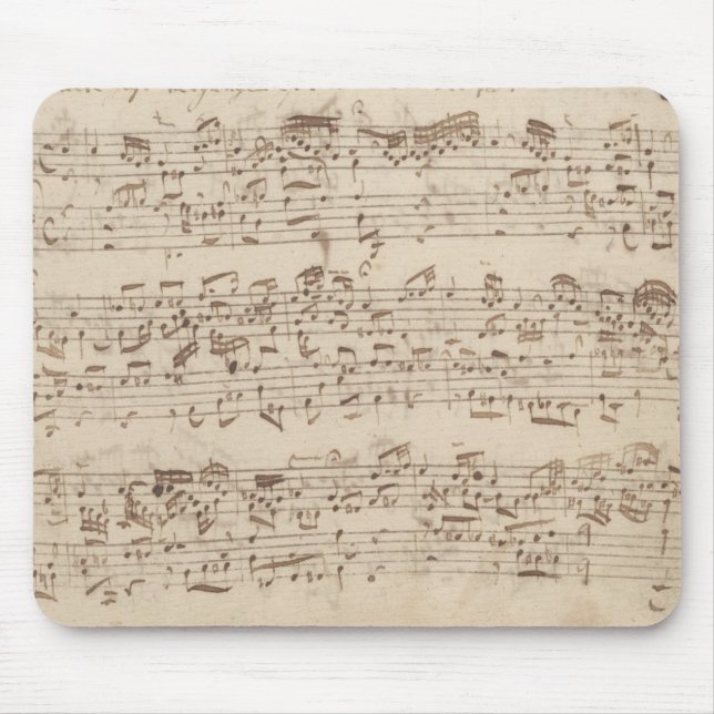 Old Music Notes - Bach Music Sheet Mouse Pad (Front)