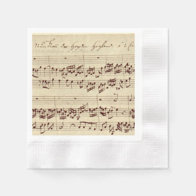 Old Music Notes - Bach Music Sheet Napkins (Front)