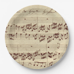 Old Music Notes - Bach Music Sheet Paper Plates