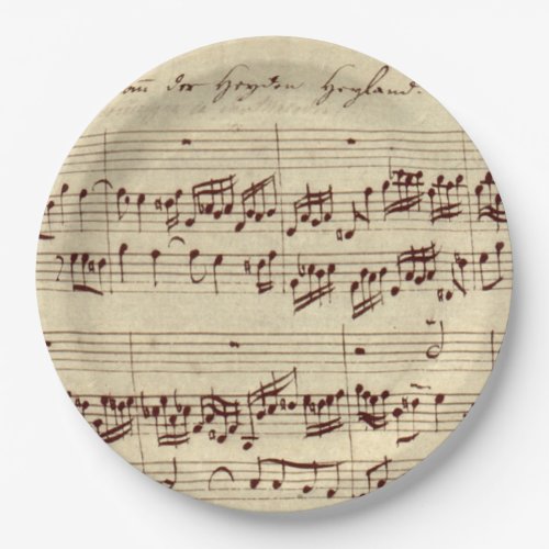 Old Music Notes _ Bach Music Sheet Paper Plates