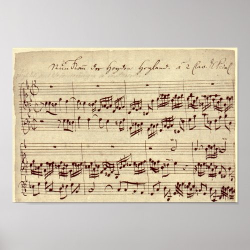 Old Music Notes - Bach Music Sheet