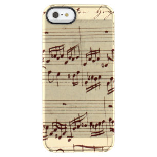 Old Music Notes - Bach Music Sheet Clear iPhone SE/5/5s Case