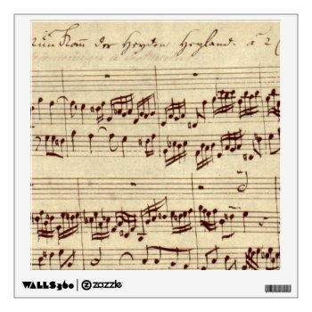 Old Music Notes - Bach Music Sheet Wall Sticker by Argos_Photography at Zazzle