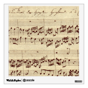Old Music Notes - Bach Music Sheet Wall Sticker