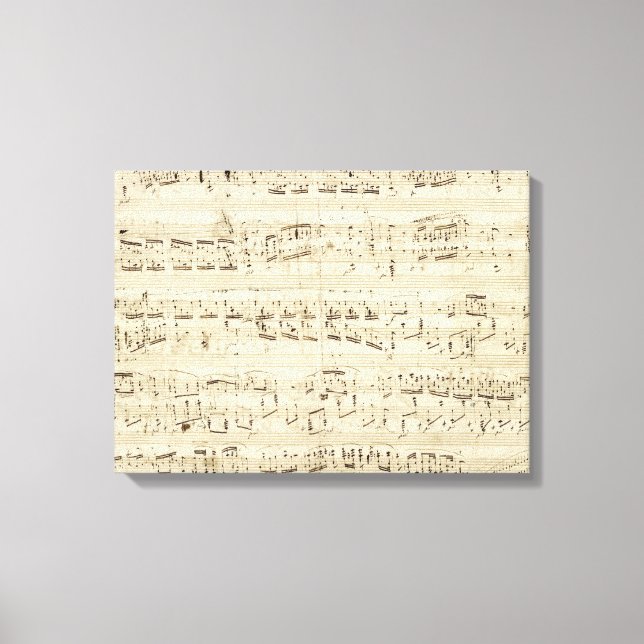 Old Music Notes - Chopin Music Sheet Canvas Print (Front)