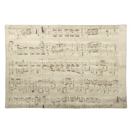 Old Music Notes - Chopin Music Sheet Cloth Placemat