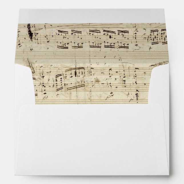 Old Music Notes - Chopin Music Sheet Envelope (Back (Bottom))
