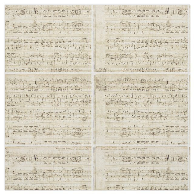 Old Music Notes - Chopin Music Sheet Fabric (Swatch)