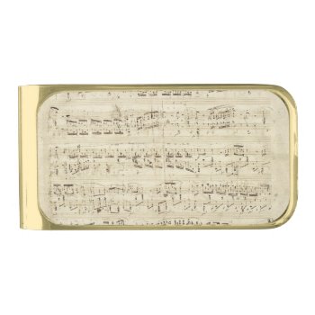 Old Music Notes - Chopin Music Sheet Gold Finish Money Clip by Argos_Photography at Zazzle