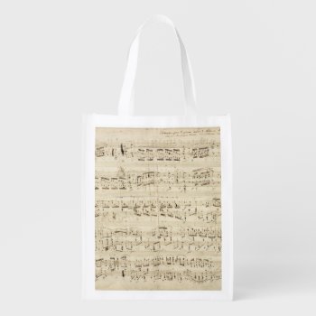 Old Music Notes - Chopin Music Sheet Grocery Bag by Argos_Photography at Zazzle