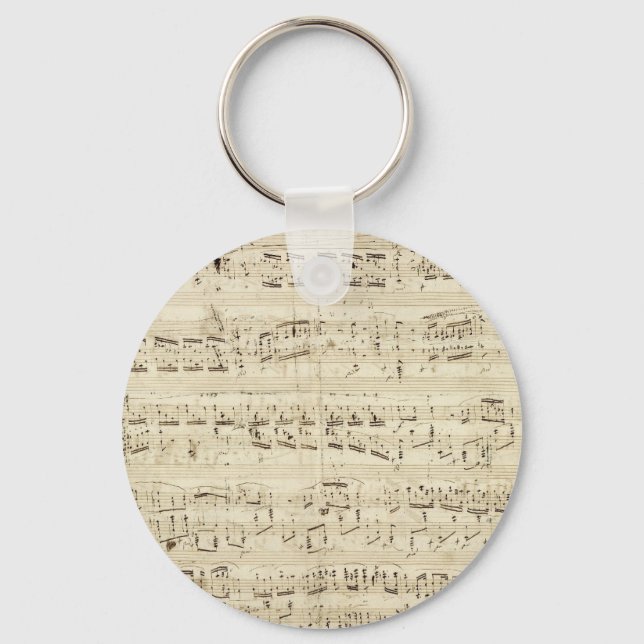 Old Music Notes - Chopin Music Sheet Keychain (Front)