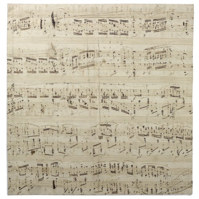 Old Music Notes - Chopin Music Sheet Napkin (Front)