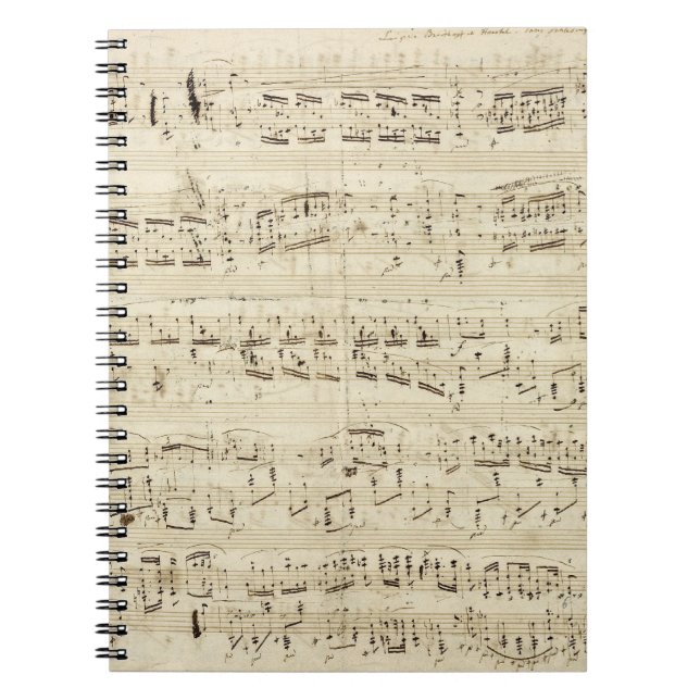 Old Music Notes - Chopin Music Sheet Notebook (Front)