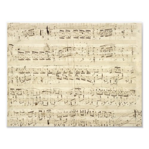 Old Music Notes _ Chopin Music Sheet Photo Print